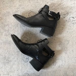 & Other Stories Black leather boots in size 8/38